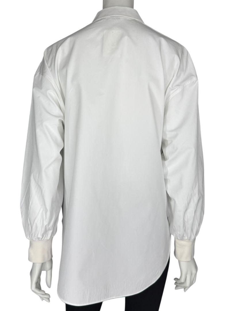 Alexander McQueen White Cotton Shirt with Balloon Sleeves – Size IT 38