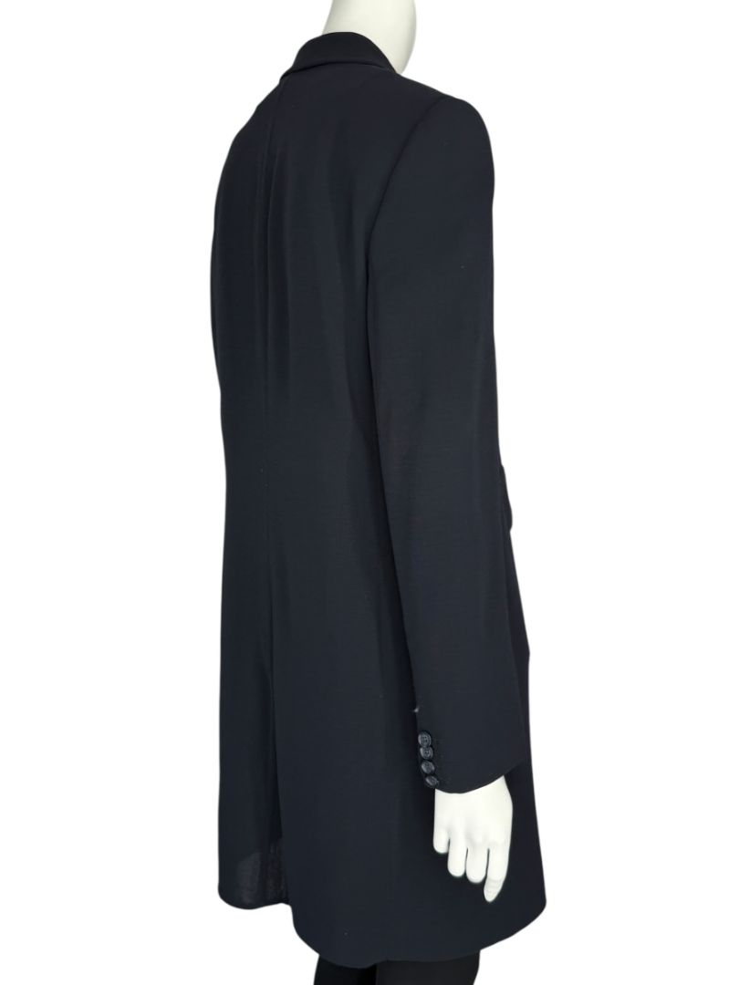 Akris Navy Wool-Blend Double-Breasted Longline Blazer Coat – Size US 8