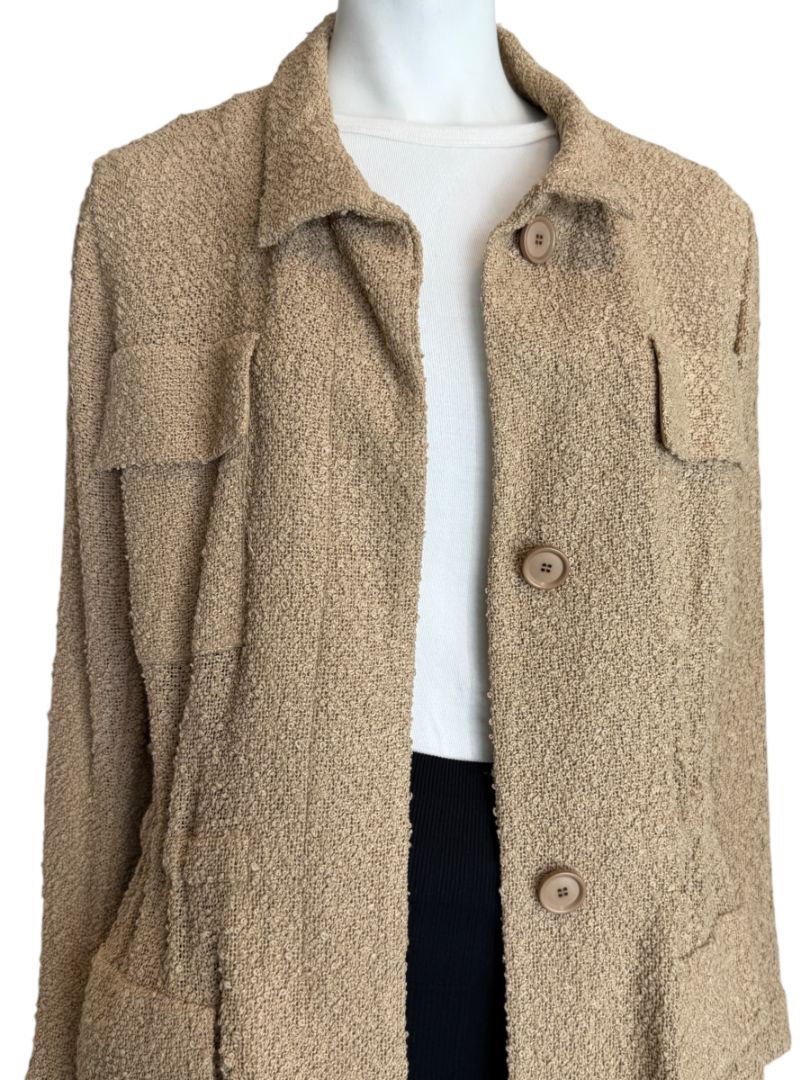 Akris Beige Bouclé Utility Jacket – Size 8
