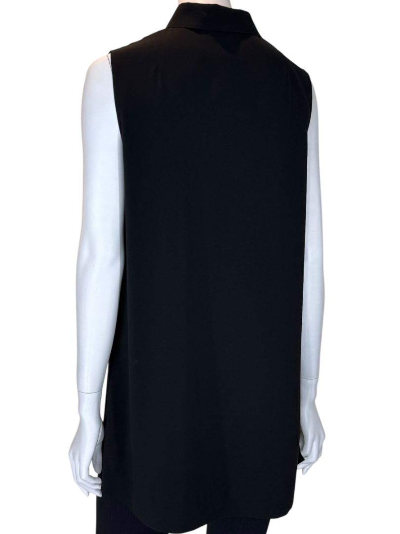 Akris Punto Black Sleeveless Scalloped Detail Tunic Top – Size 10