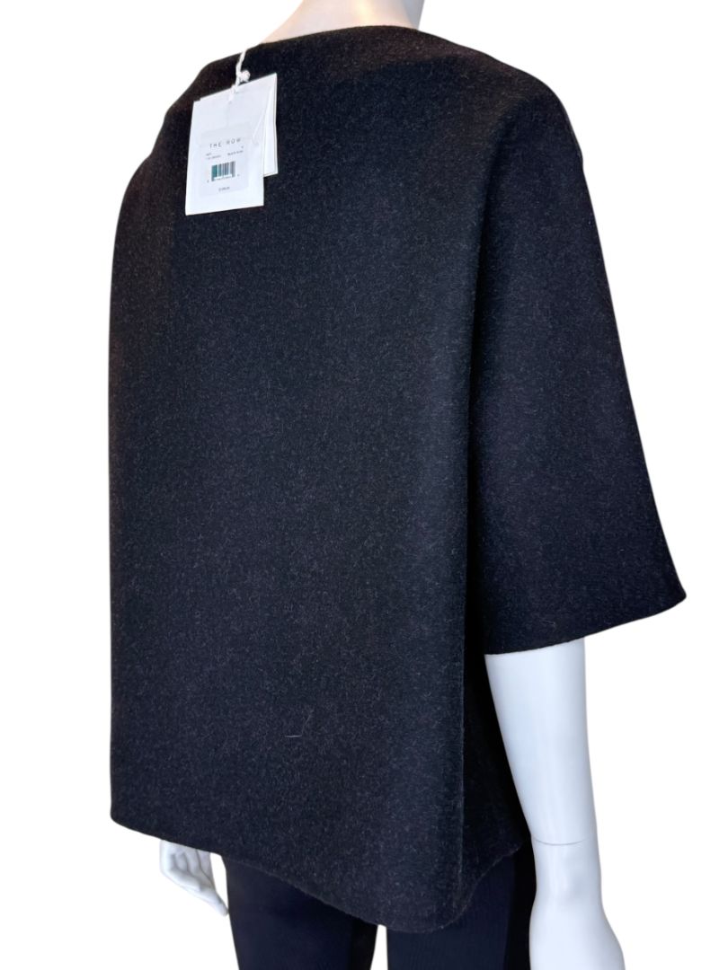 The Row Black Mélange Wool-Blend Top – Size Small