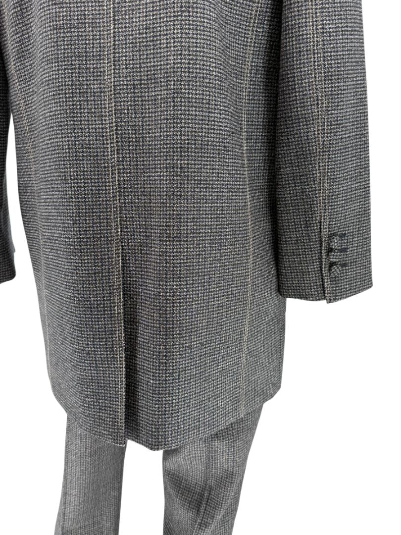 Fendi Roma Grey Wool-Blend Checked Pantsuit – Size IT 42 (Jacket) / IT 40 (Pants)
