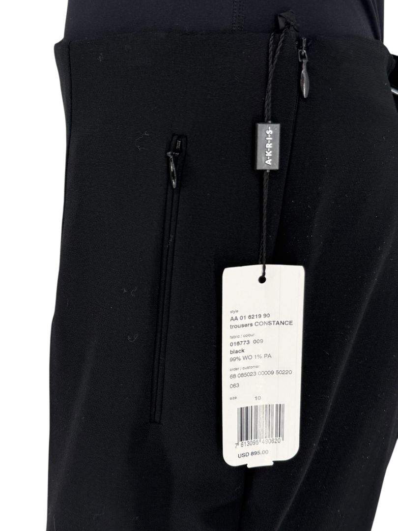 NWT Akris Black Wool Constance Trousers – Size 10