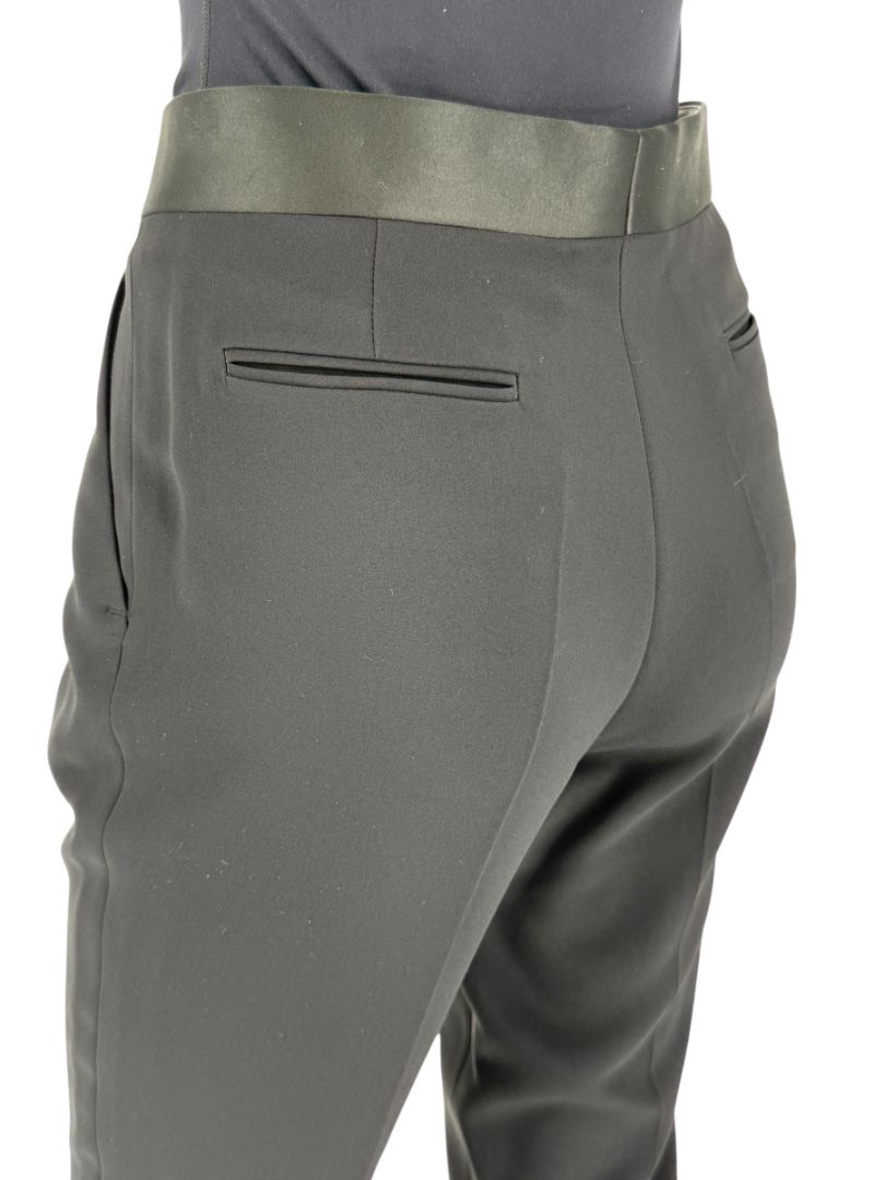 Céline Black Cropped Trousers with Satin Waistband – Size IT 42