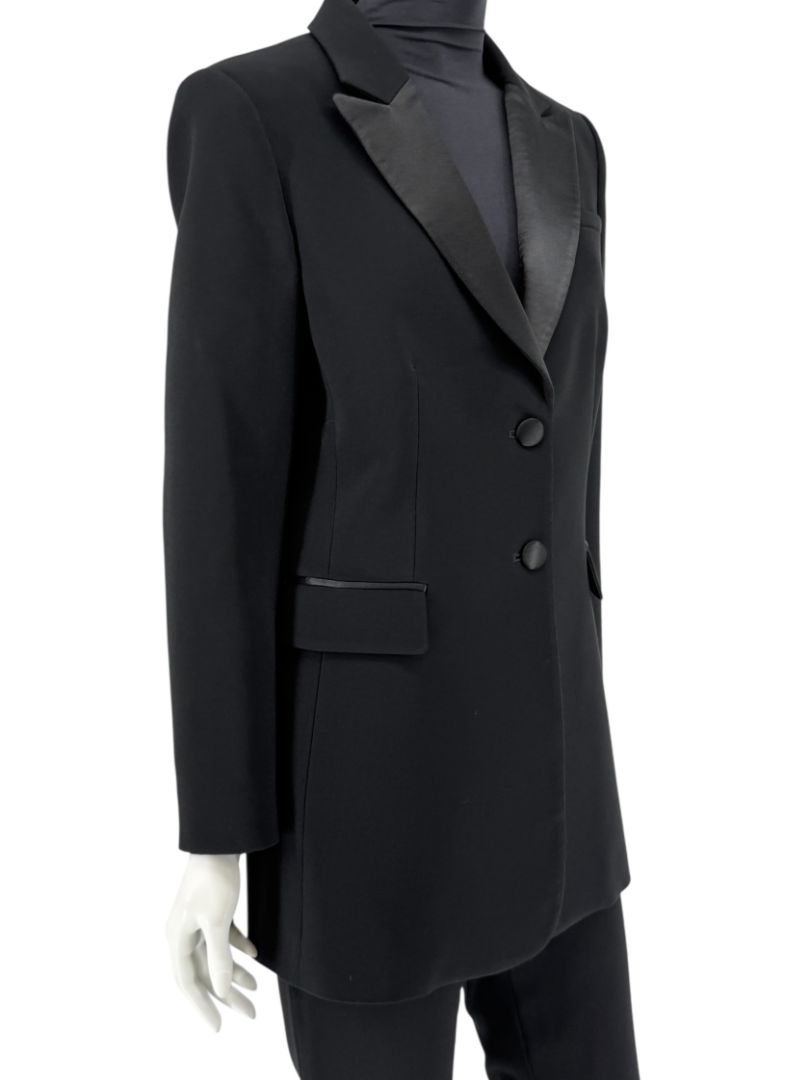 Altuzarra Black Satin-Lapel Tuxedo Blazer & Pants Set – Size IT 44 (US 10