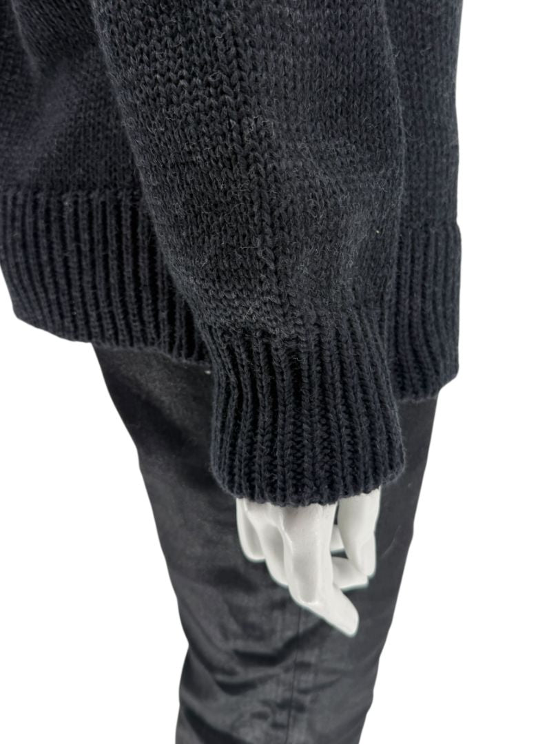 Louis Vuitton Fall 2007 Runway Soft Black Cutaway Turtleneck Sweater – Size M