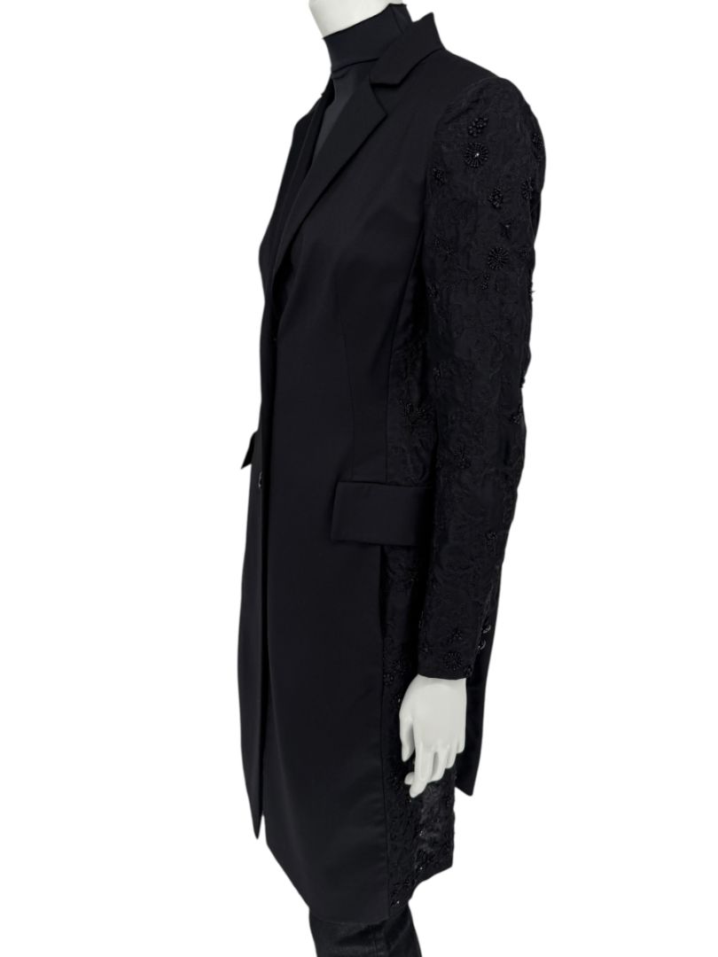 Pamella Roland Black Embellished Longline Jacket – Large