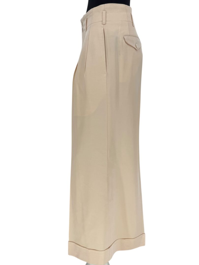 Comme des Garçons Beige Silk-Wool Wide-Leg Trousers – Size L