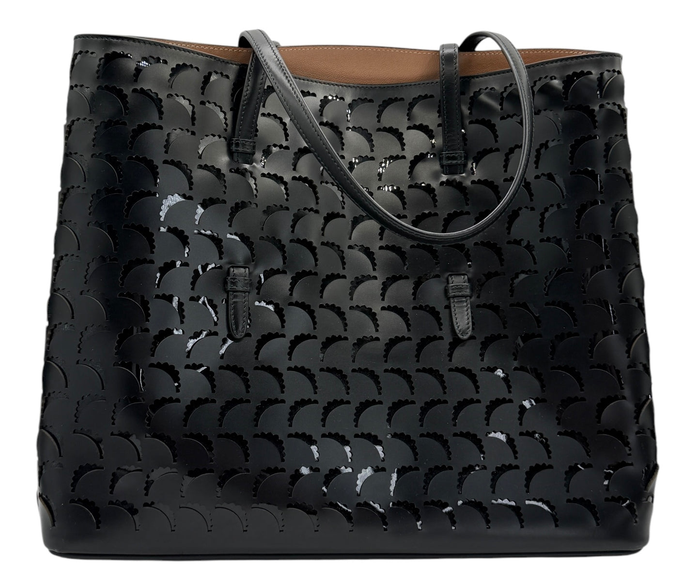 Alaïa Large Mina Tote In Black Leather with Pouch