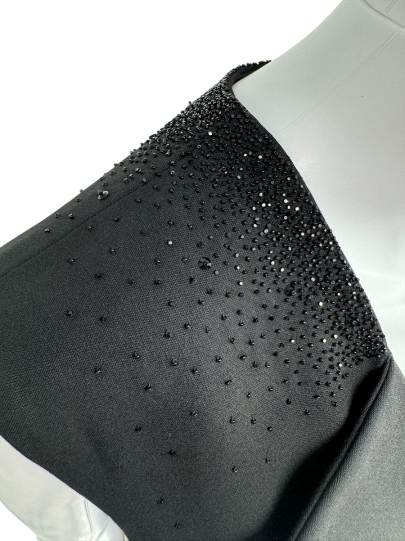 Pamella Roland Embellished Tuxedo-Inspired Sheath Dress