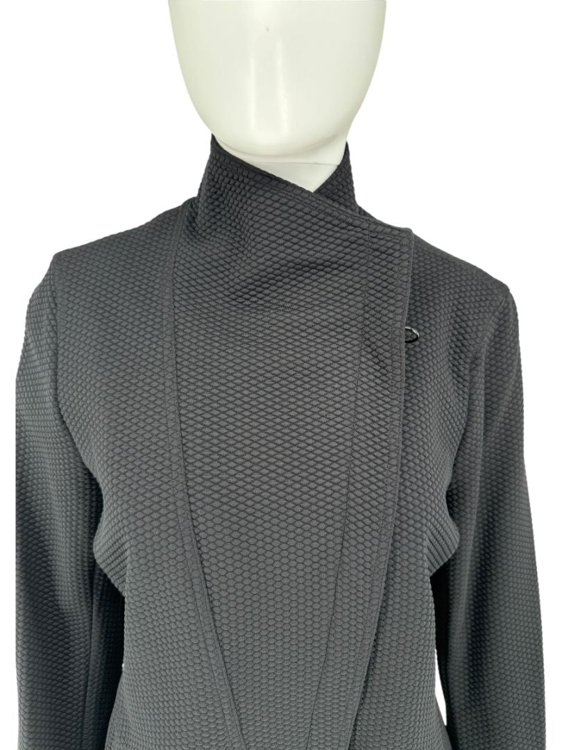 Akris Punto Black Honeycomb Zip Jacket - Size 10
