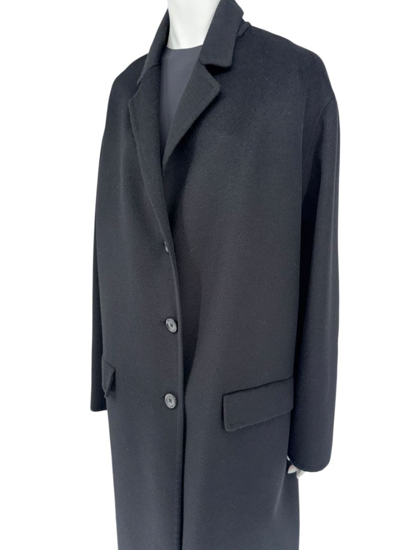 PRADA Black Cashgora Oversized Coat – Size IT 46