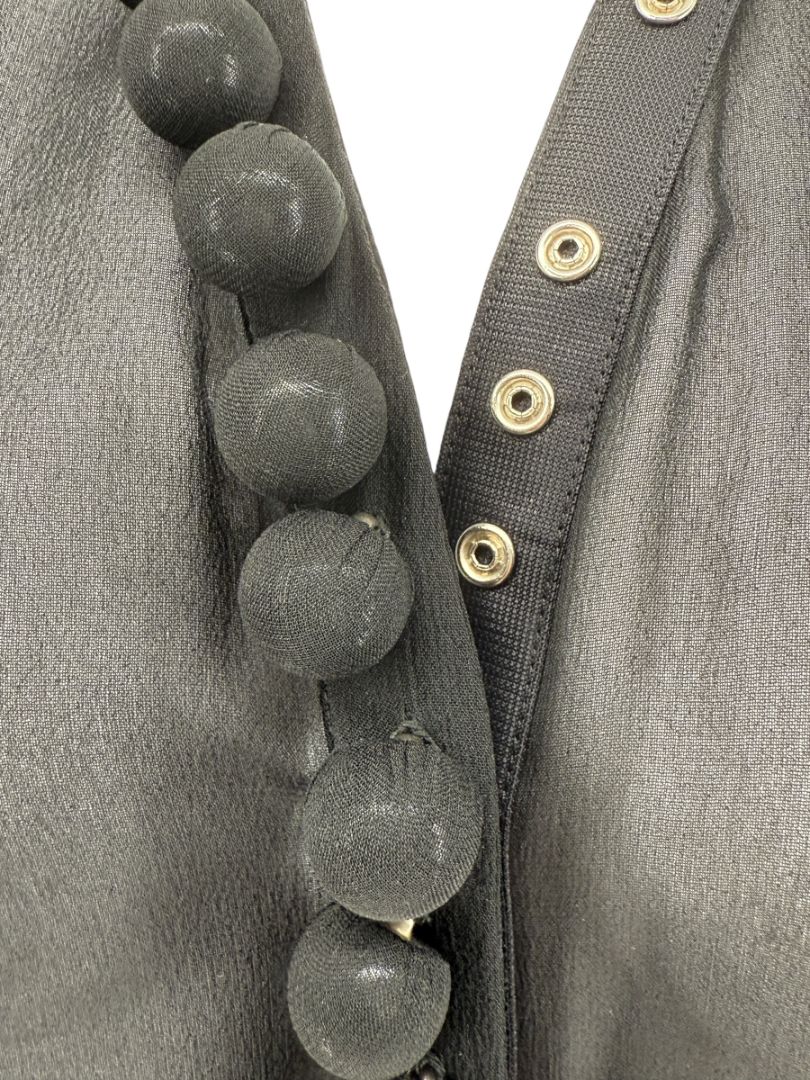 Maison Margiela Sheer Black Button-Front Blouse/Cover-Up – IT 42