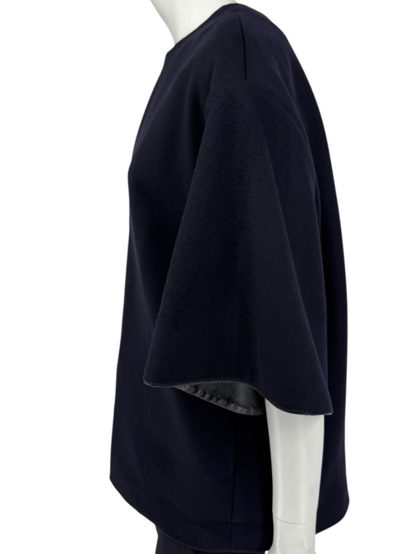 Valentino Navy Wool-Cashmere Kimono Sleeve Jacket – Size IT 40