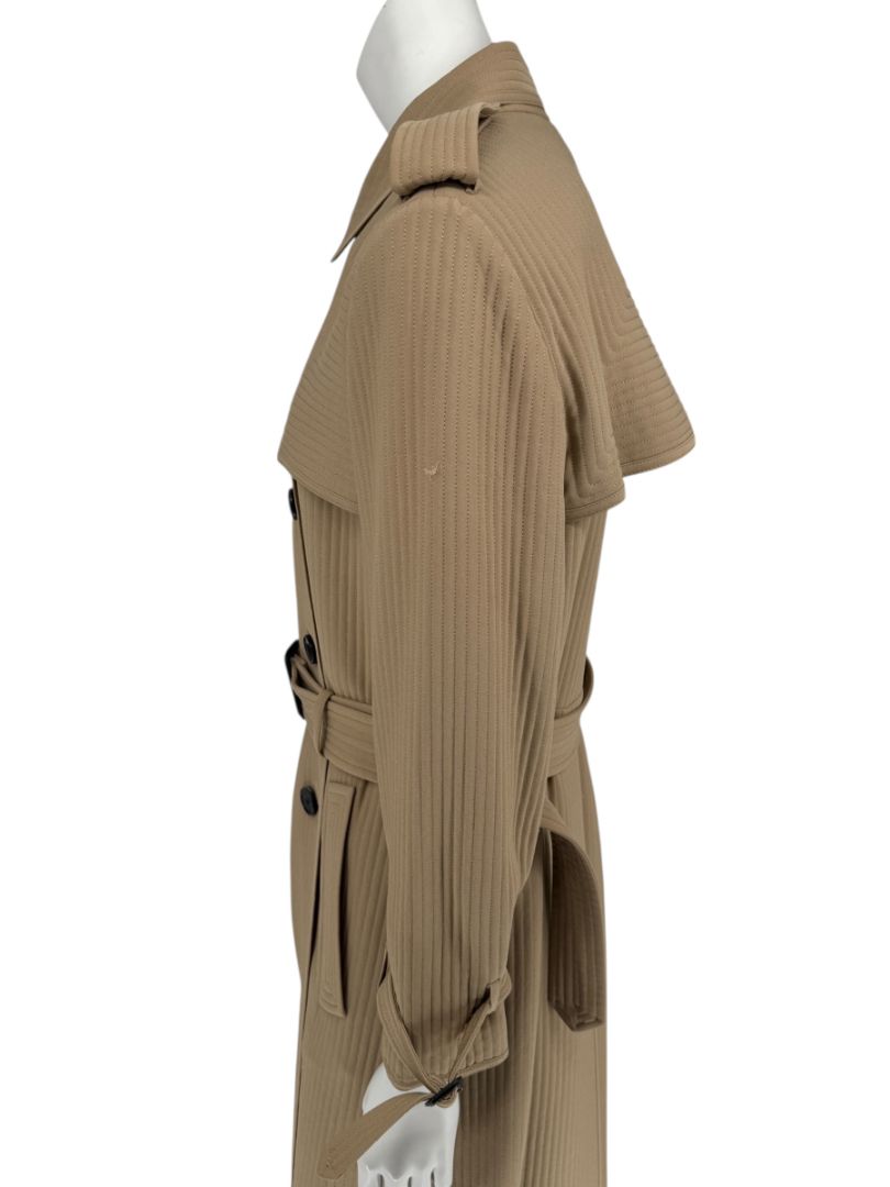 Valentino Camel Quilted Longline Trench Coat – Size IT 44 / US 10