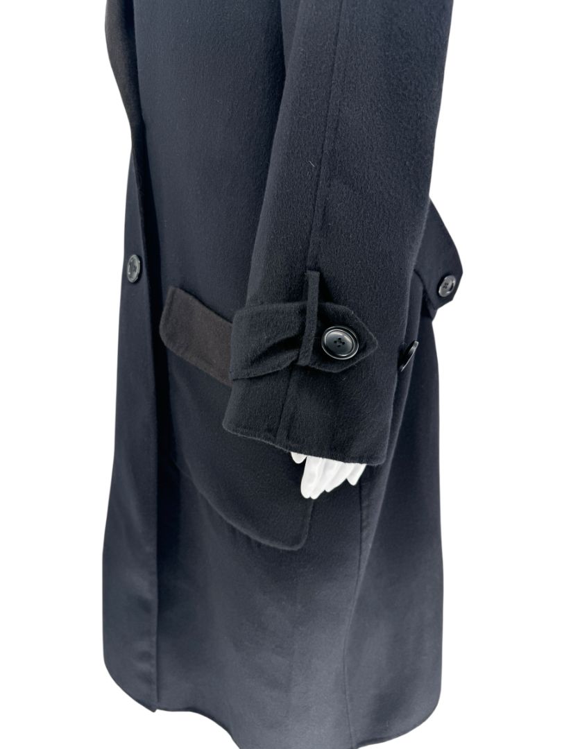 Pamella Roland Navy 100% Cashmere Double-Breasted Coat – L/XL