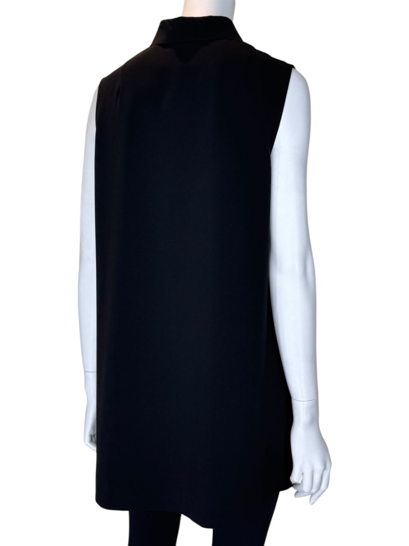 Akris Punto Black Sleeveless Scalloped Detail Tunic Top – Size 10