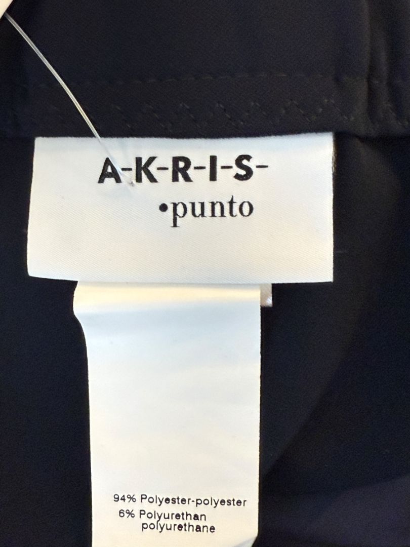 Akris Punto Navy Elastic Waist Trousers with Ankle Slit – Size US 8