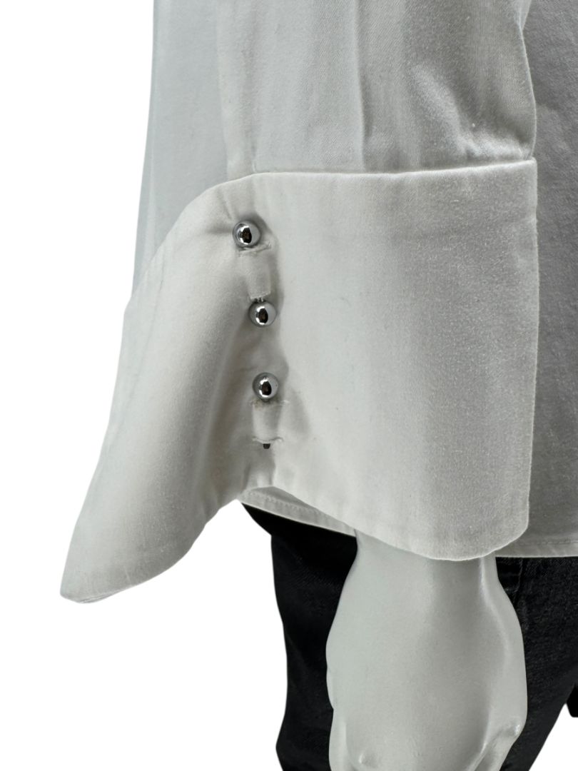 Pamella Roland White Button-Front Shirt – Large