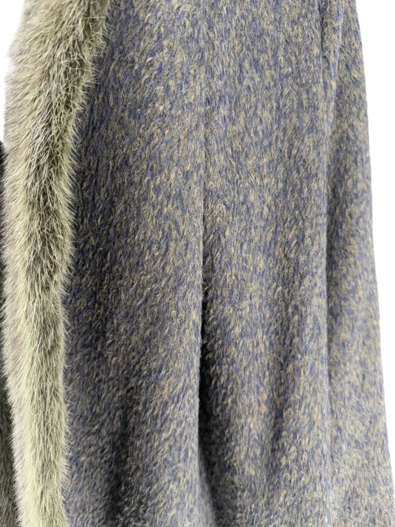 Jacobson’s Vintage Alpaca Swing Coat with Mink Fur Trim – Size 10
