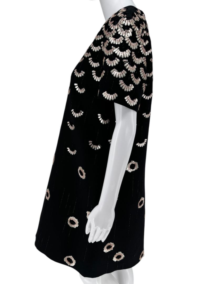 Valentino Embellished Sequin Flower Shift Dress – Size 10