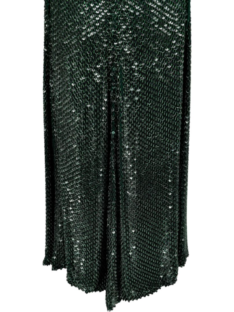 Pamella Roland Emerald Sequin Embellished Dress
