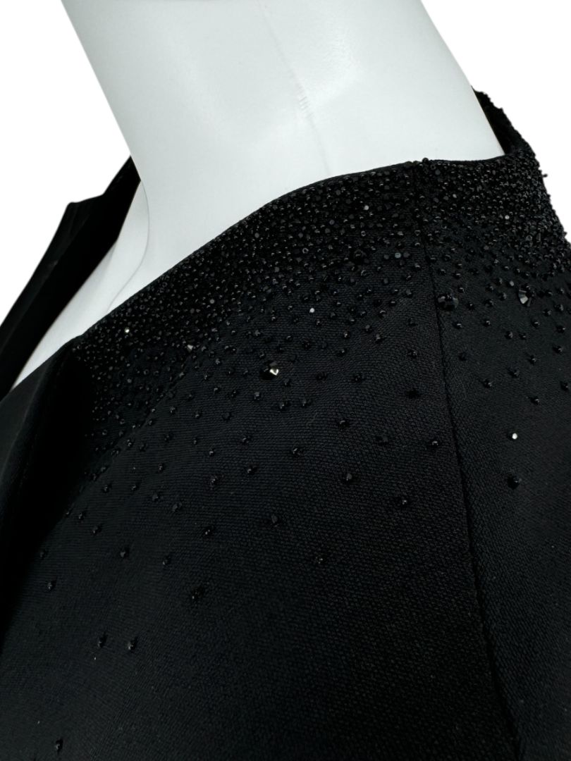 Pamella Roland Embellished Tuxedo-Inspired Sheath Dress