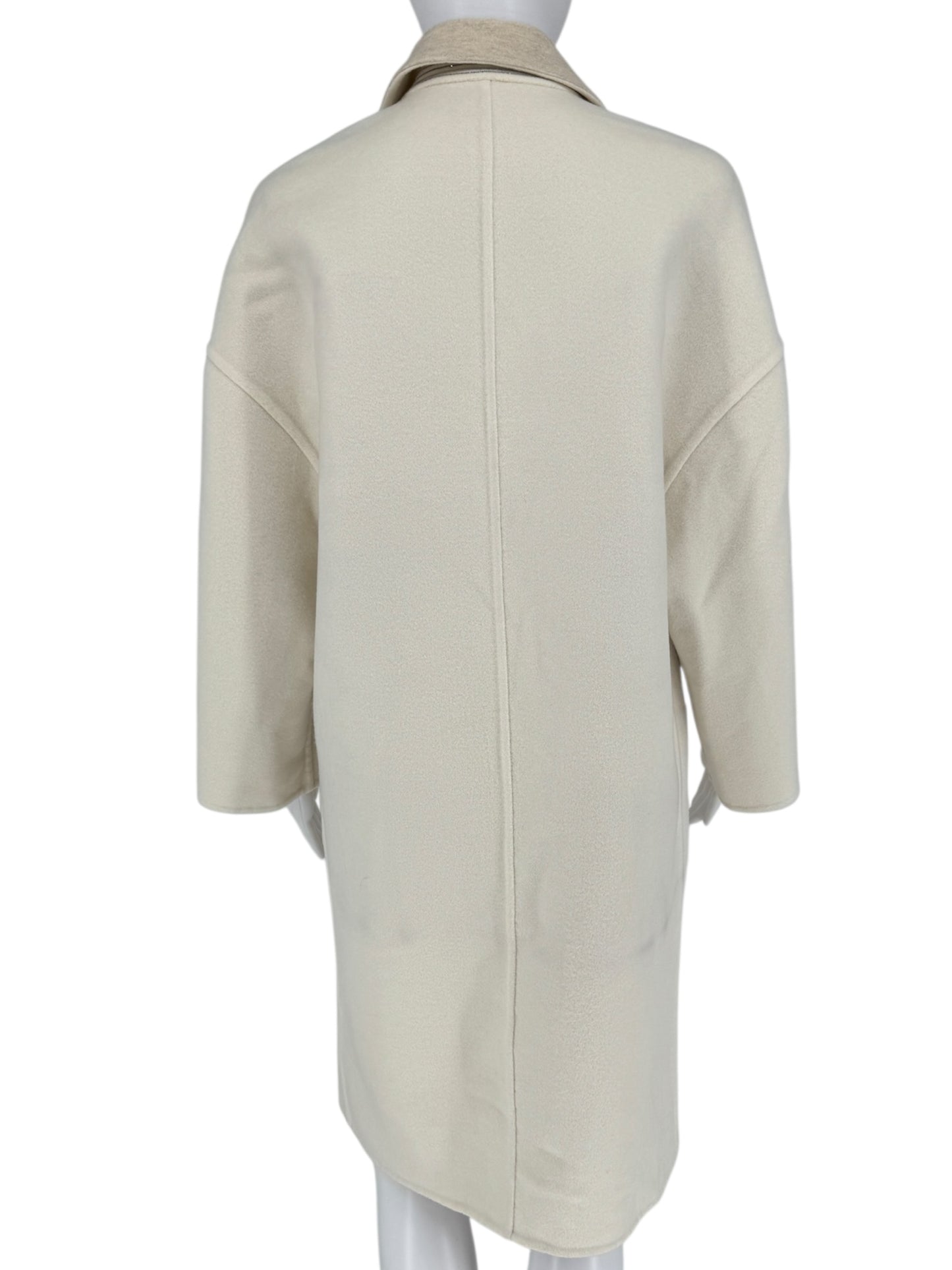 Brunello Cucinelli Reversible Cashmere Coat with Monili Detail - Size 4