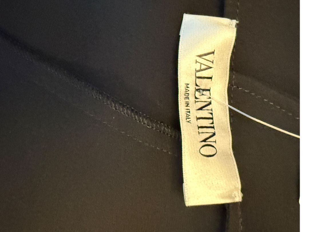 Valentino Black Draped Back Long Sleeve Blouse – Size 10 (IT 46)