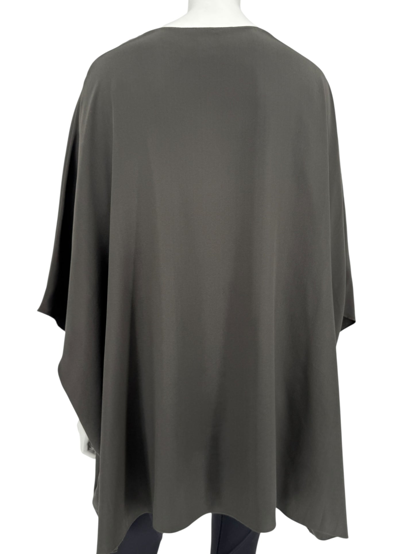 The Row Charcoal Grey Silk Oversized Tunic Blouse – Size M