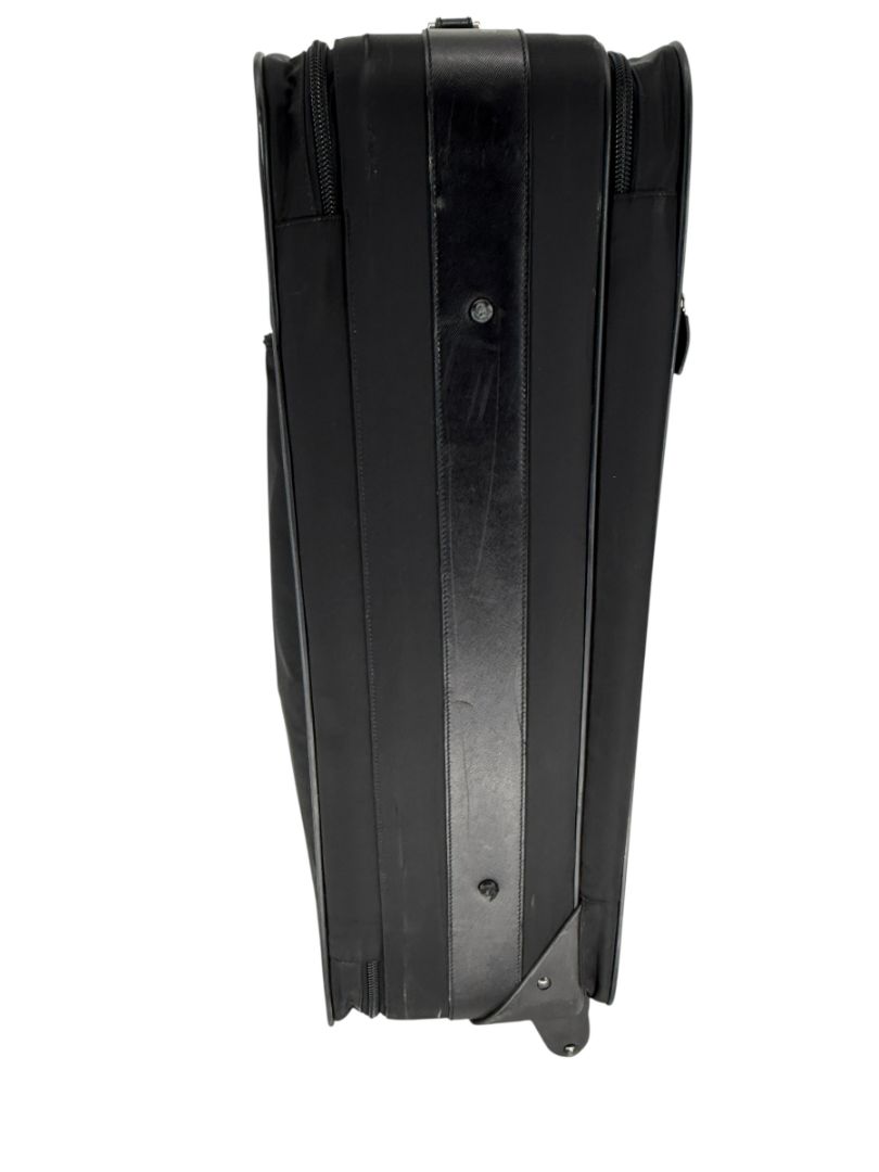 Prada Black Nylon Rolling Suitcase with Saffiano Leather Trim – 26.5" x 17.5" x 9.5"