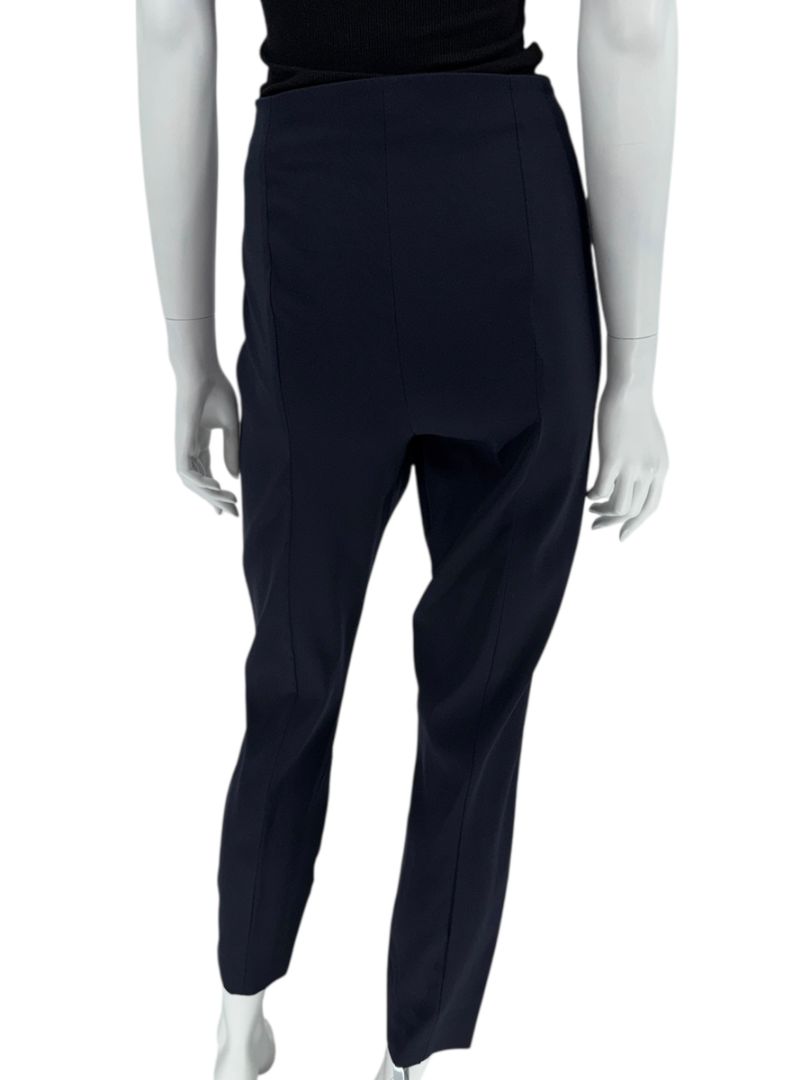 The Row Navy Wool-Silk Blend Cropped Trousers – Size 10