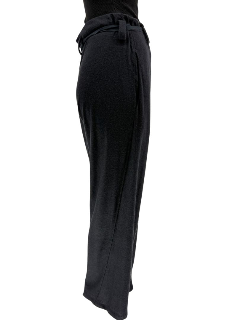 The Row Black Drop-Crotch Belted Knit Pants – Size XS