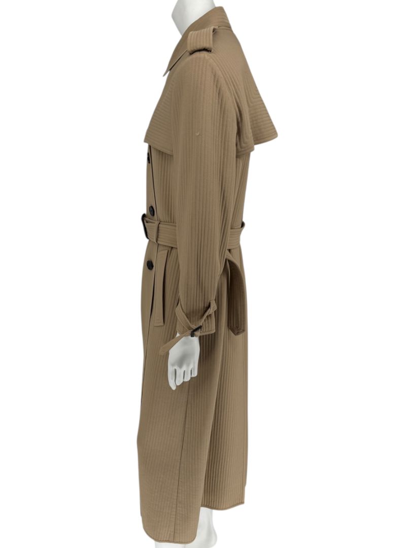 Valentino Camel Quilted Longline Trench Coat – Size IT 44 / US 10