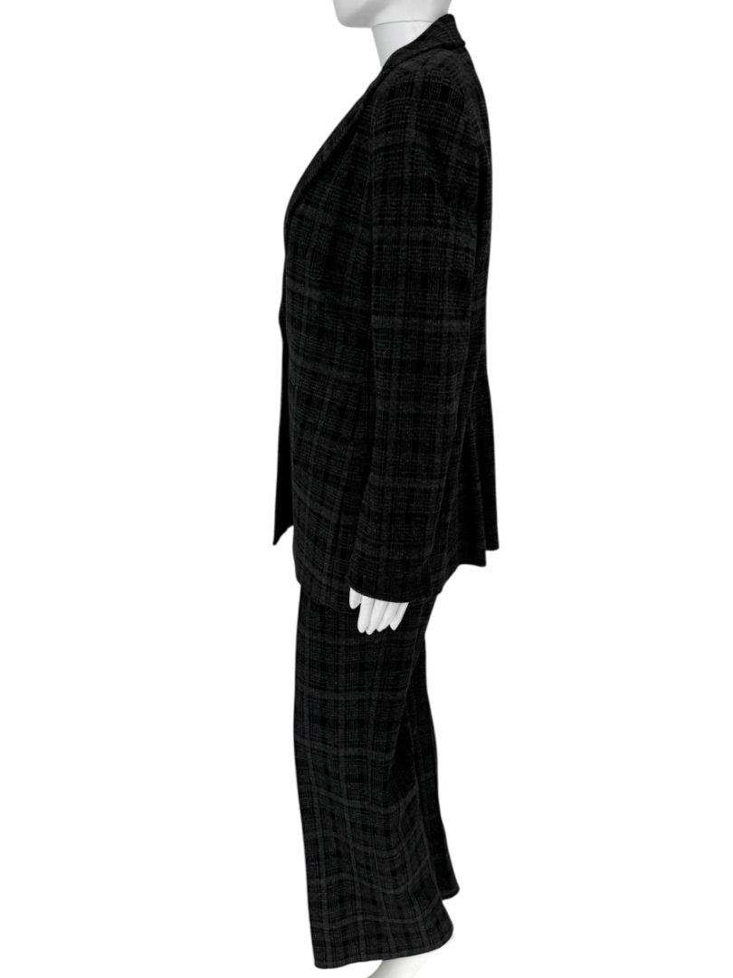 A-K-R-I-S Punto Charcoal Glen Plaid Blazer & Pants Set – Size 10