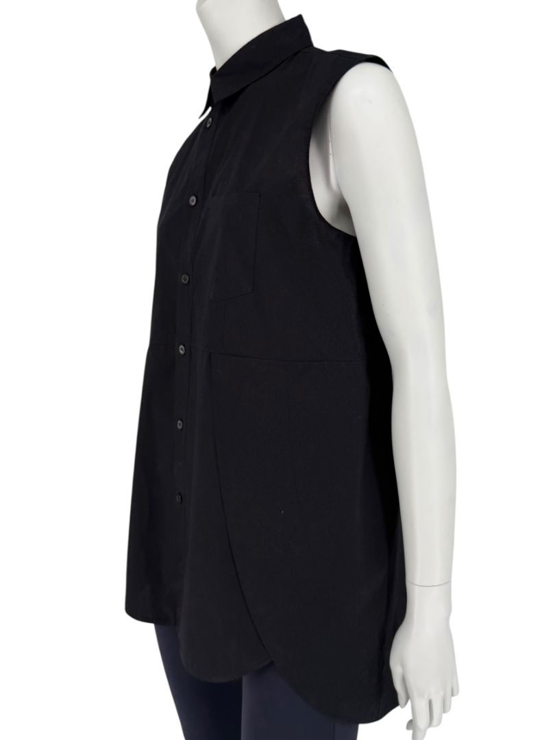 Marni Black Cotton Sleeveless Button-Front Shirt – Size IT 42