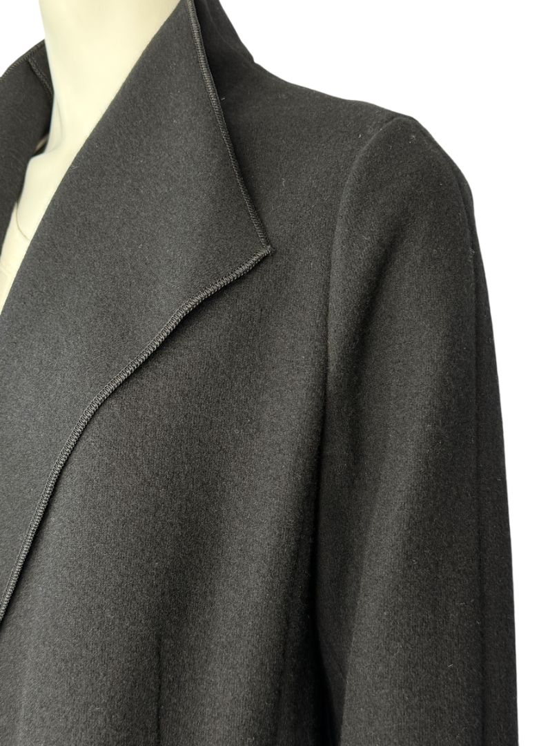 NWT Agnona Black 100% Cashmere Open-Front Coat – Size IT 46 / US 10