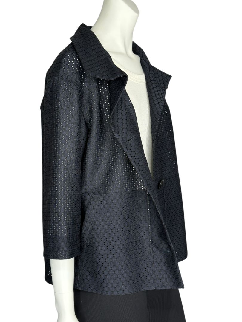 Akris Punto Navy Laser-Cut Jacket – Size US 6