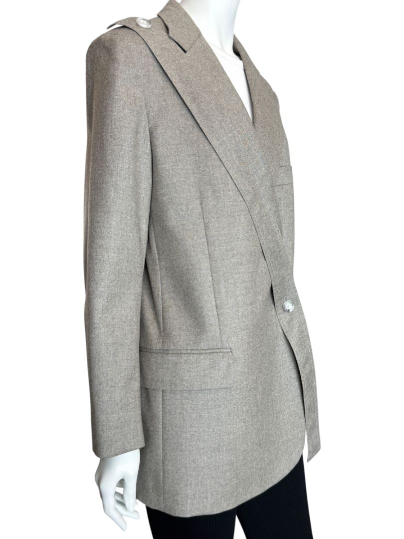 Stella McCartney Grey Wool Structured Blazer – Size IT 40