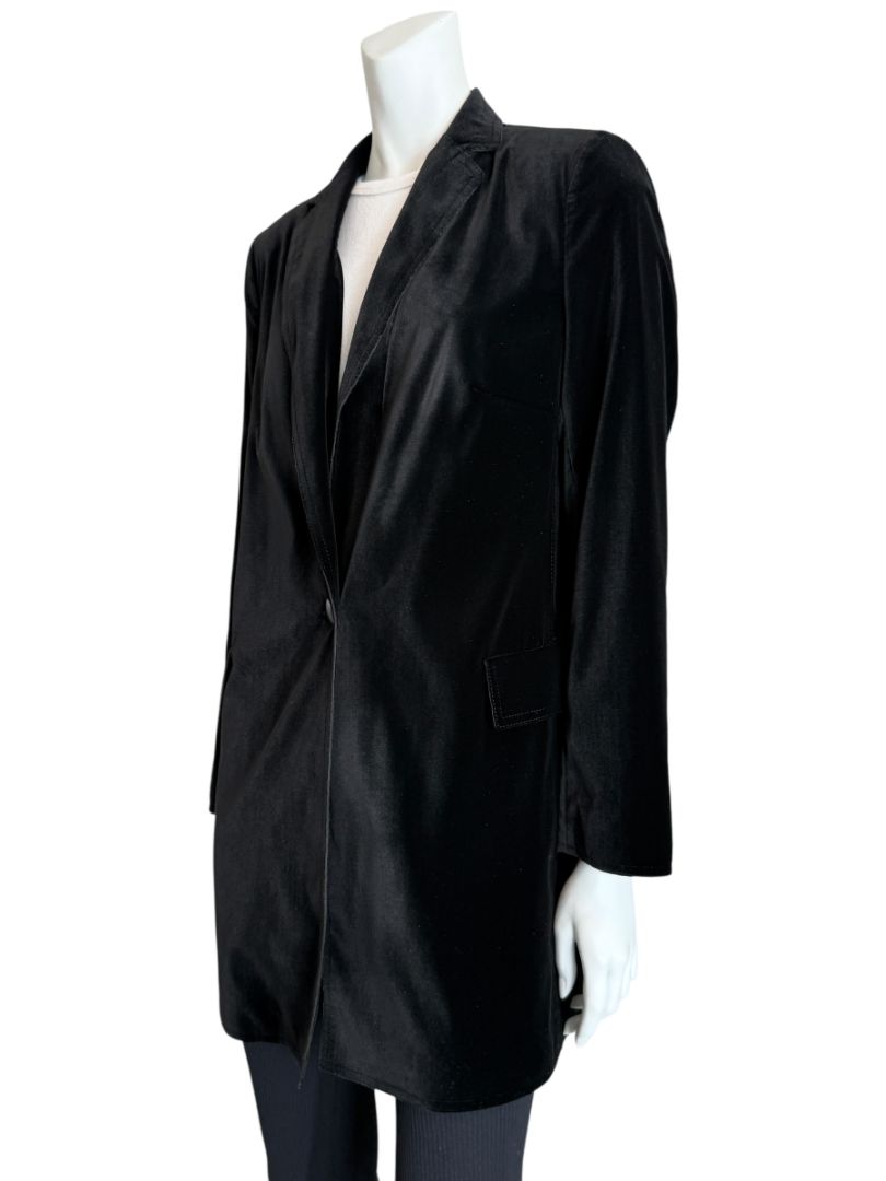 Akris Punto Black Velvet Single-Breasted Blazer – Size 10