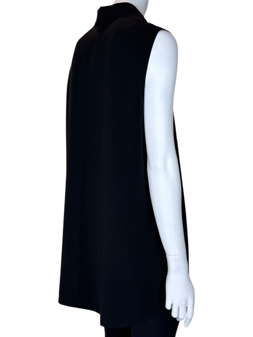 Akris Punto Black Sleeveless Scalloped Detail Tunic Top – Size 10