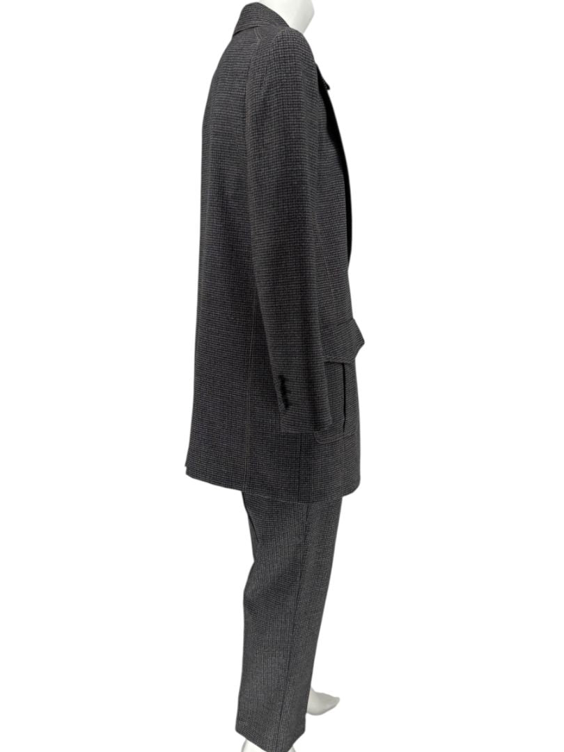 Fendi Roma Grey Wool-Blend Checked Pantsuit – Size IT 42 (Jacket) / IT 40 (Pants)