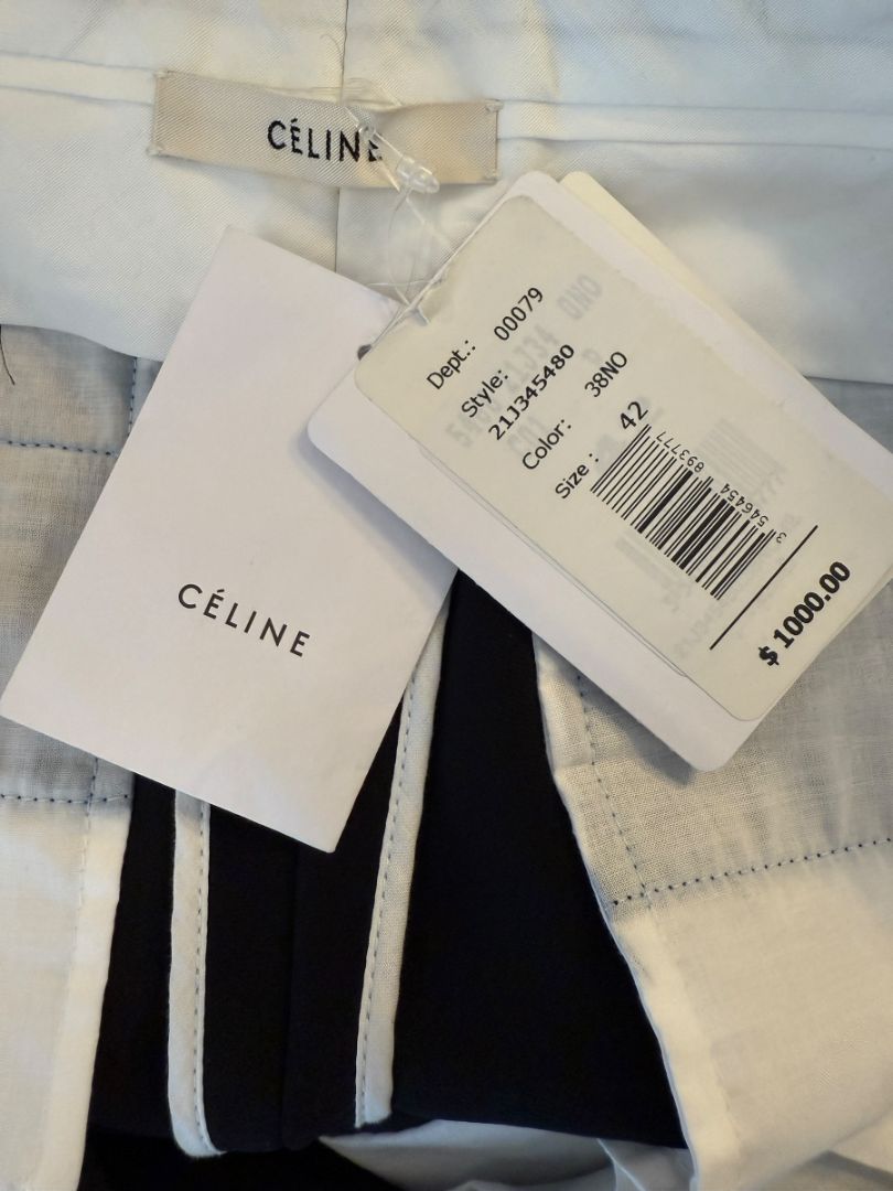 Céline Black Cropped Trousers with Satin Waistband – Size IT 42