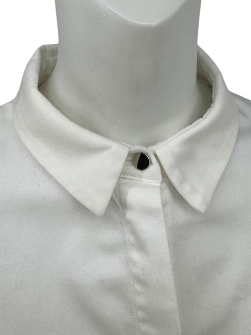 Pamella Roland White Button-Front Shirt – Large