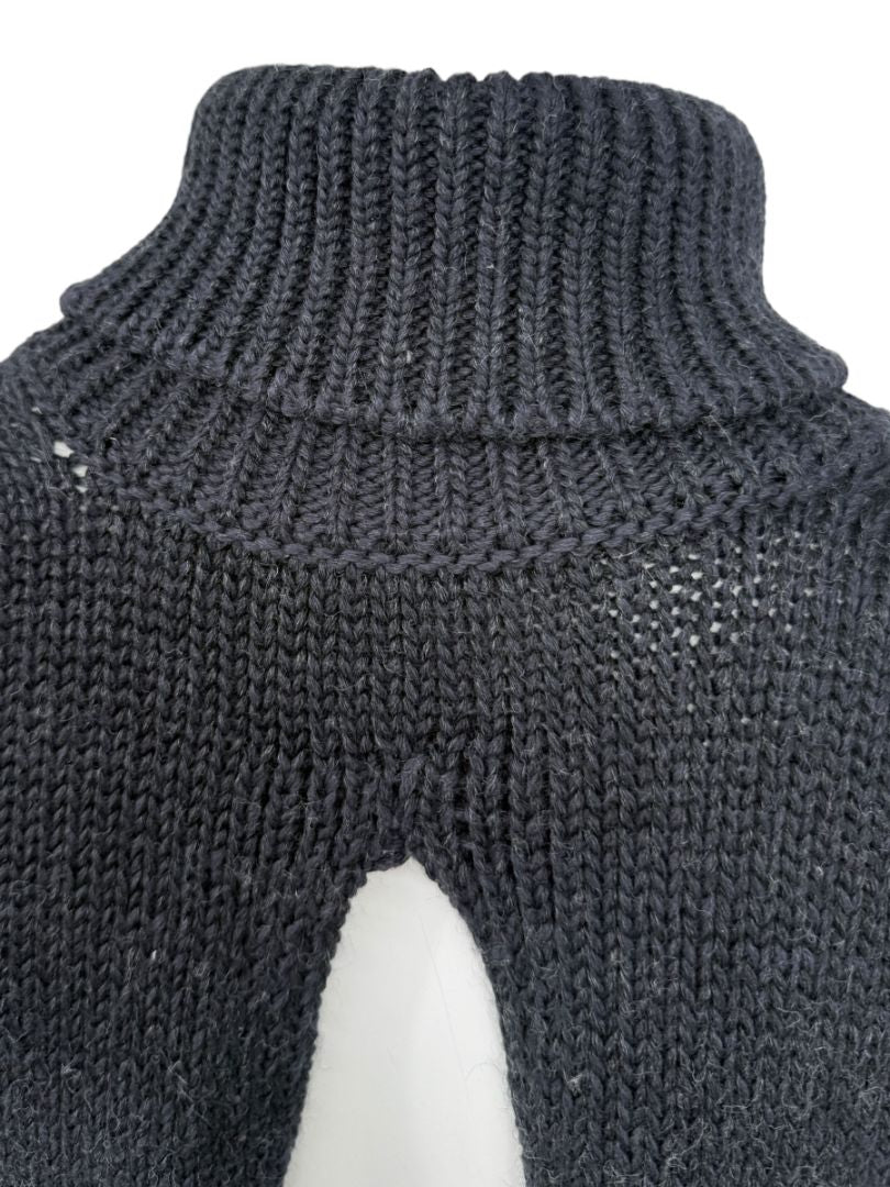 Louis Vuitton Fall 2007 Runway Soft Black Cutaway Turtleneck Sweater – Size M