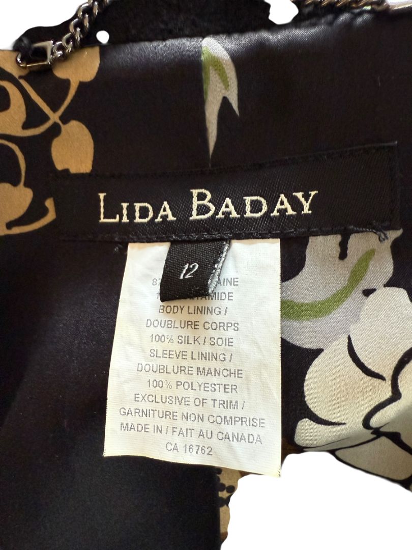 Lida Baday Black Wool Cropped Peacoat – Size 12