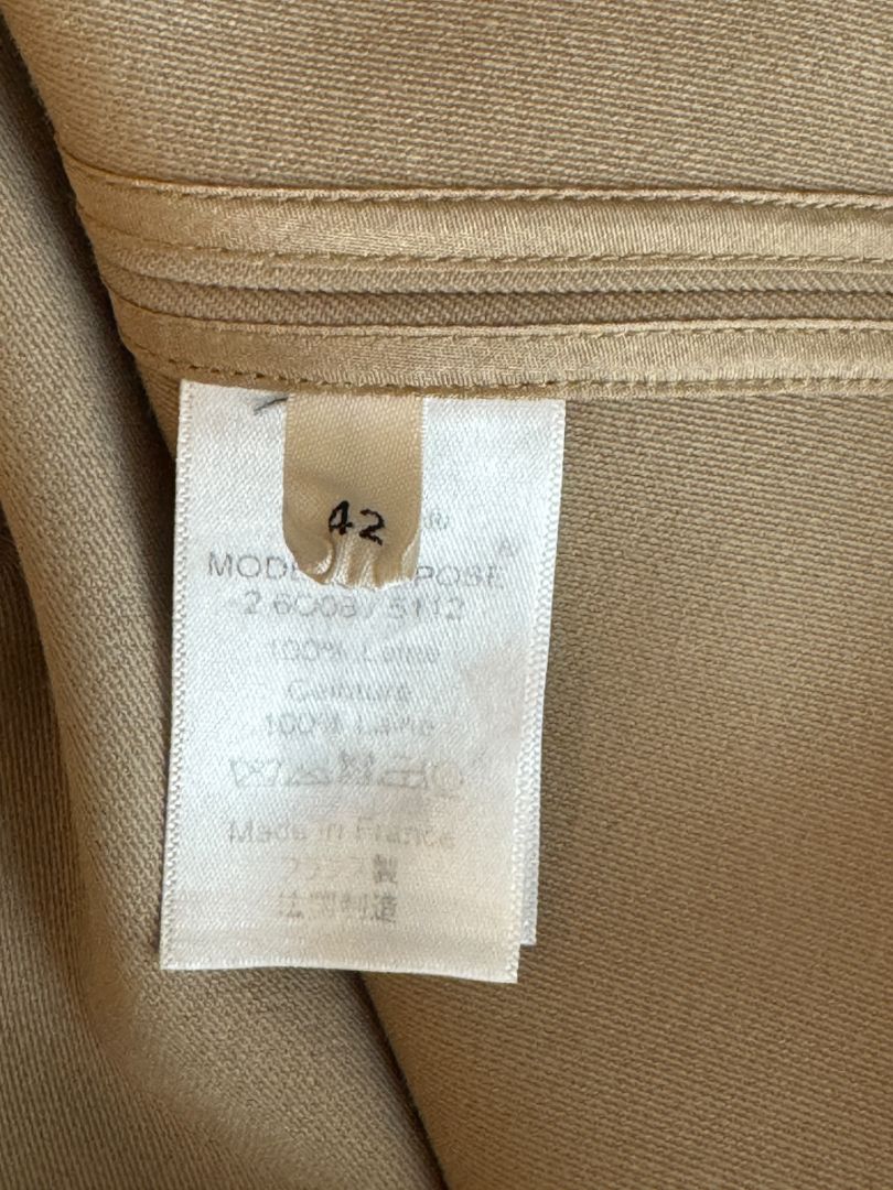 Céline Khaki Wool Belted Utility Midi Dress – Size FR 42 (US 8/10)