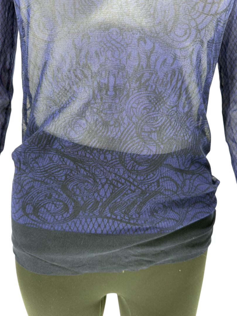 Jean Paul Gaultier Maille Femme Printed Mesh Top - Large