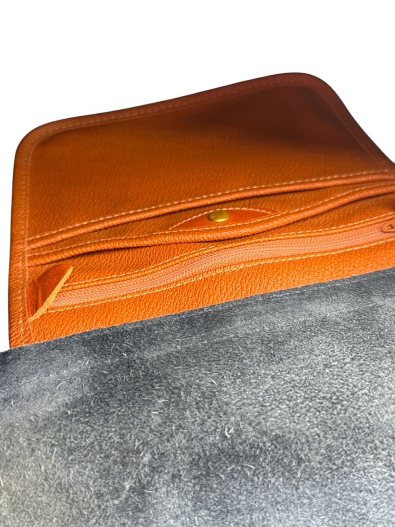 Dooney & Bourke Blue All Weather Leather Crossbody Bag W/ Matching Wallet, Keychain & Coin purse