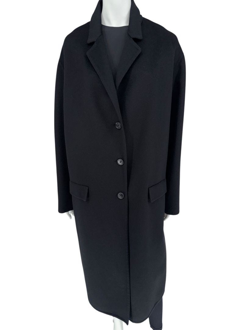 PRADA Black Cashgora Oversized Coat – Size IT 46